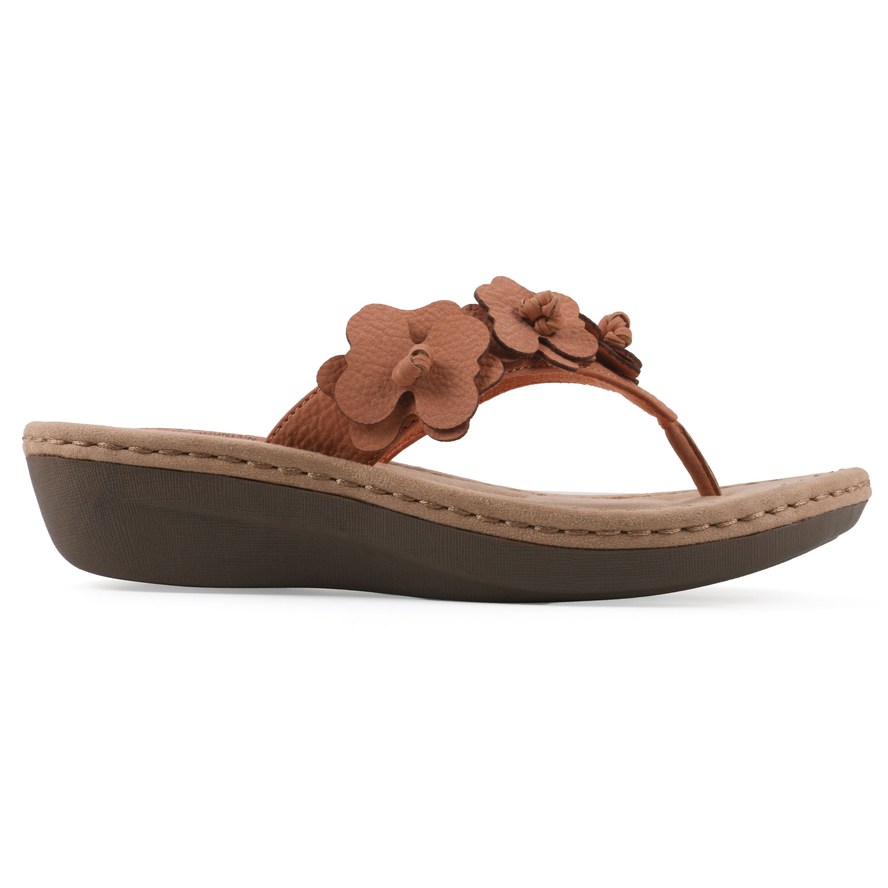 Cassilia Floral Mini Wedge Sandal, PEACH NUBUCK, alternate image number 2