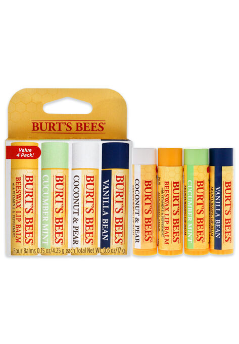 Beeswax Bounty Set - Assorted Mix -4 Pc Set 4 X 0.15Oz Lip Balm Beeswax, Vanilla Bean, Cucumber Mint, Coconut Pear, O, hi-res image number null