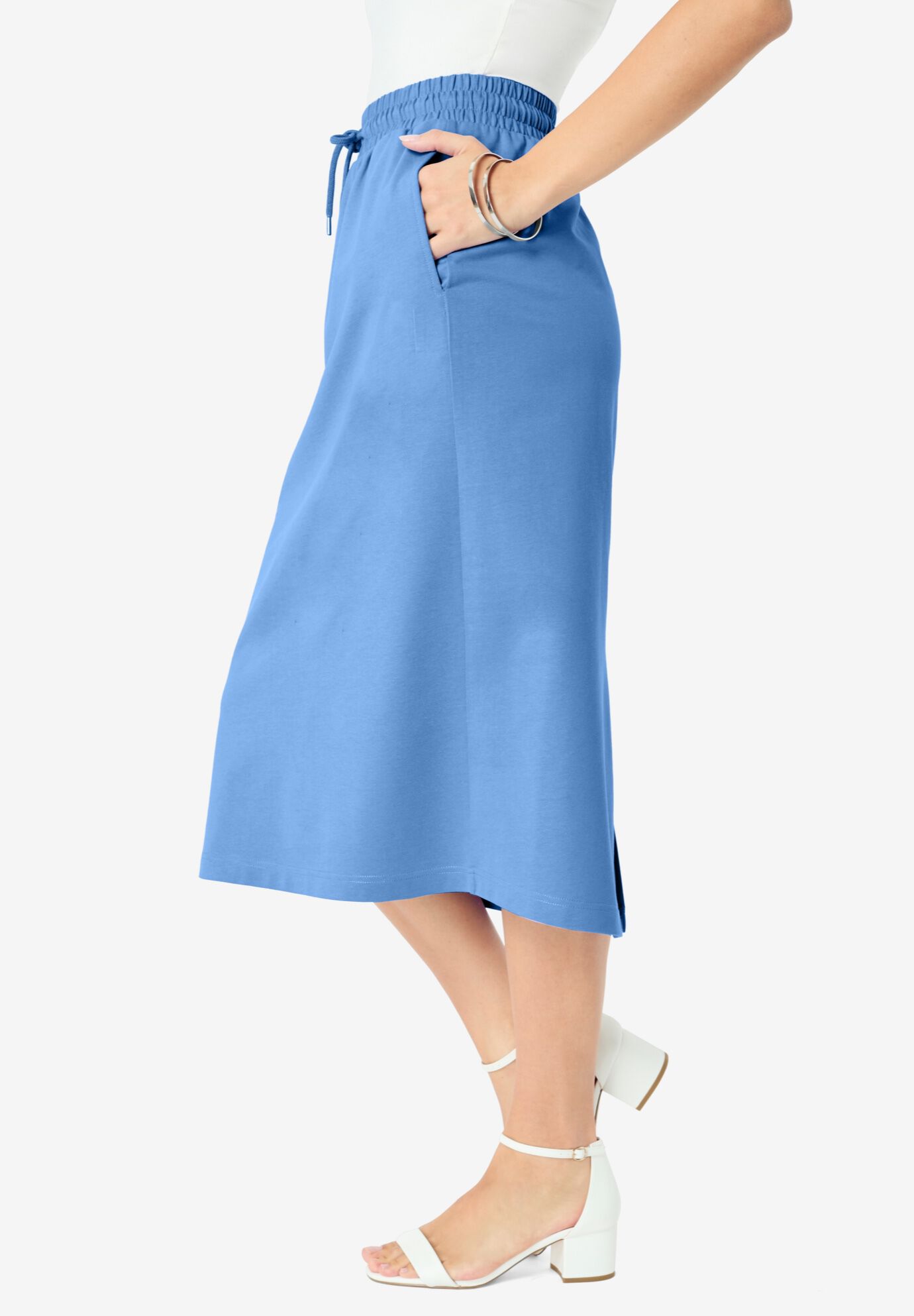 French Terry Skirt, HORIZON BLUE, alternate image number 2
