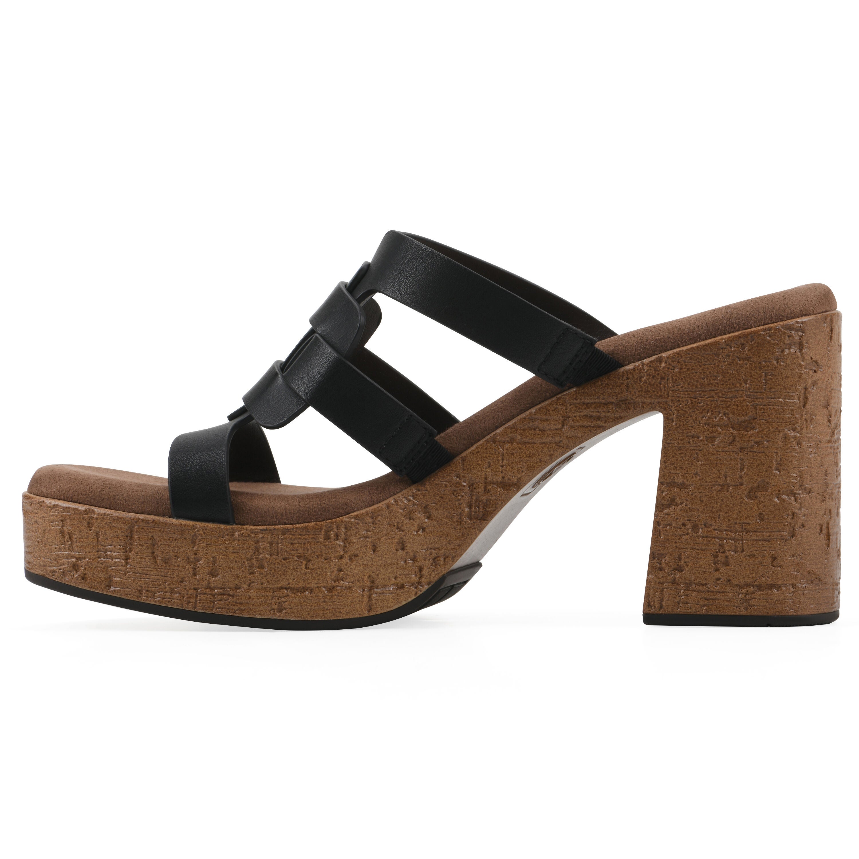 Barillo Platform Sandal, BLACK SMOOTH, alternate image number 3