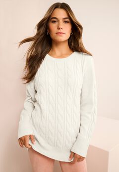 Plus Size Cozy Cable Sweater Tunic