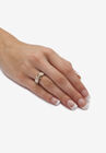 Gold Over Silver Diamond Heart Promise Ring (1/10 Cttw), , alternate image number null