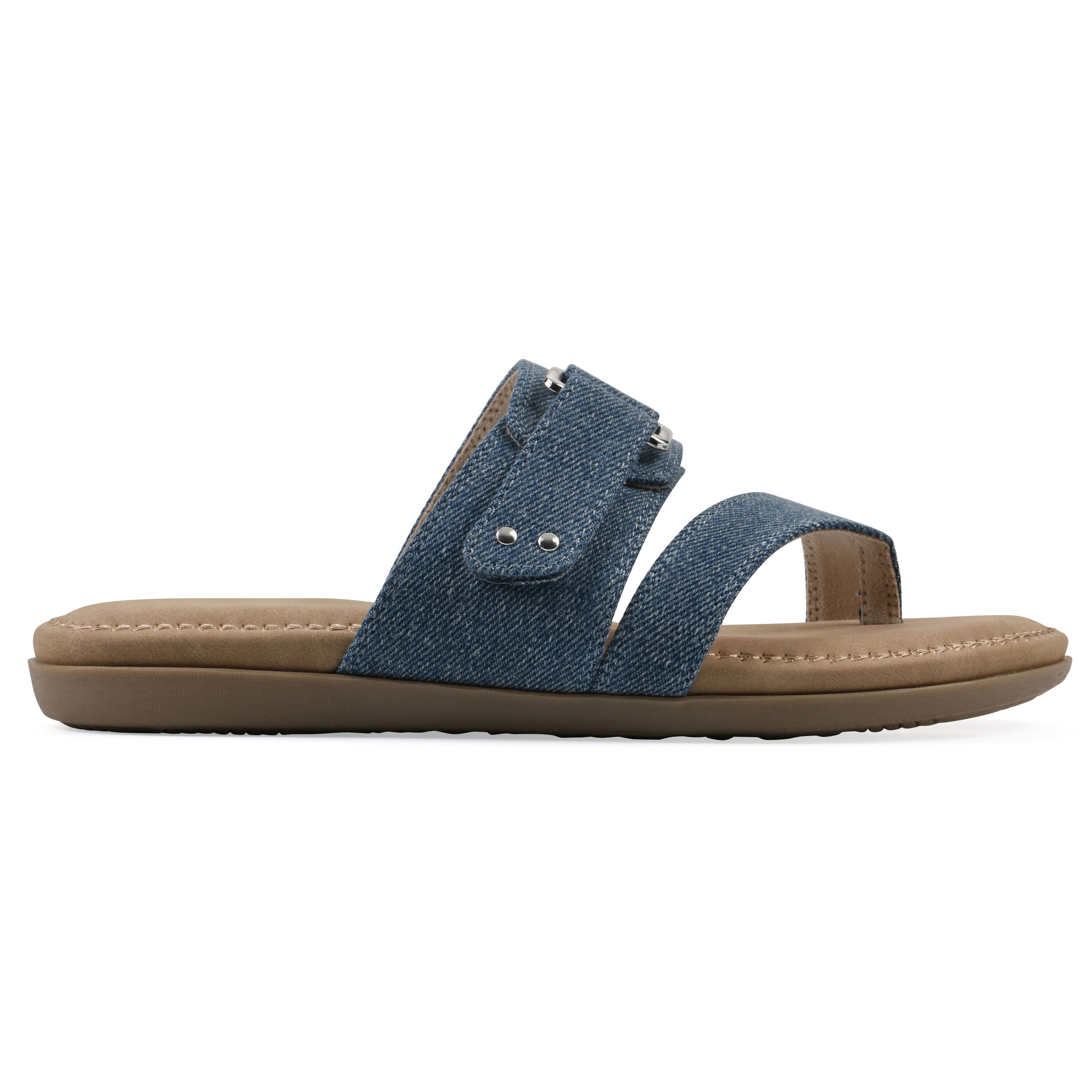 Fancify Slide Sandal, BLUE DENIM FABRIC, alternate image number 2