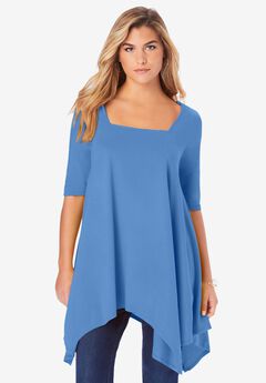 Ultimate Square Neck Handkerchief Hem Tunic