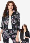 Reversible Denim Jacket, BLACK BLOOMING ROSE, hi-res image number null