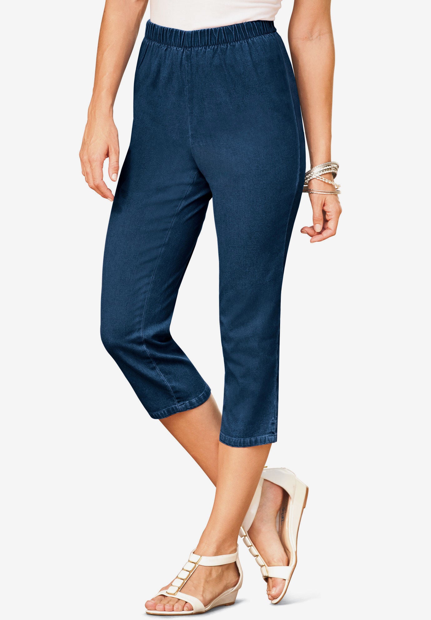 Pull up stretch capris