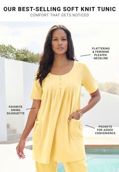 Plus Size Two Pocket Soft Knit Swing Tunic