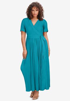 Wrap Maxi Crinkle Dress