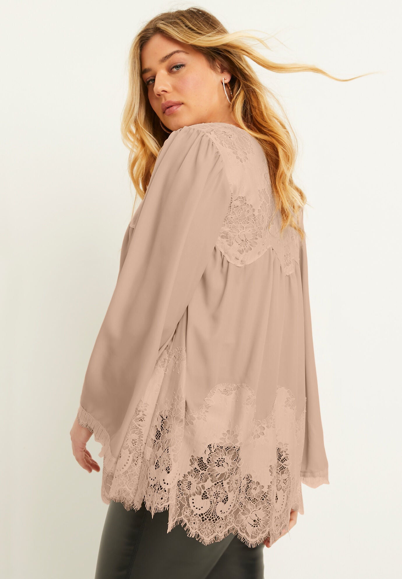 Lace-Trimmed Blouse, , alternate image number 2