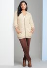 Tweed Thermal Hoodie Cardigan, , alternate image number null