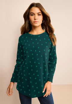 Plus Size Cotton Ultimate Long Sleeve Crewneck Tee