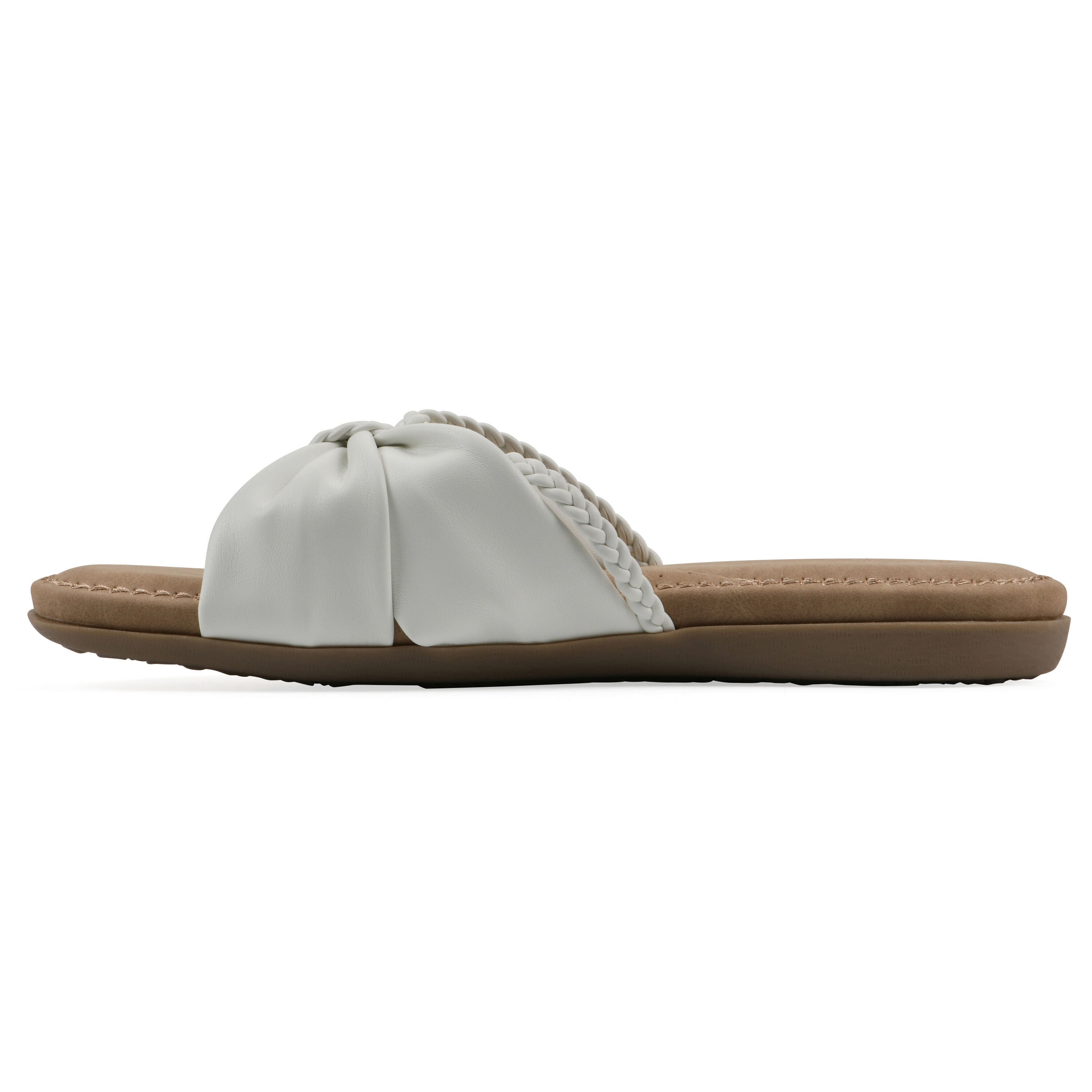 Fasha Slide Sandal, WHITE SMOOTH, alternate image number 3