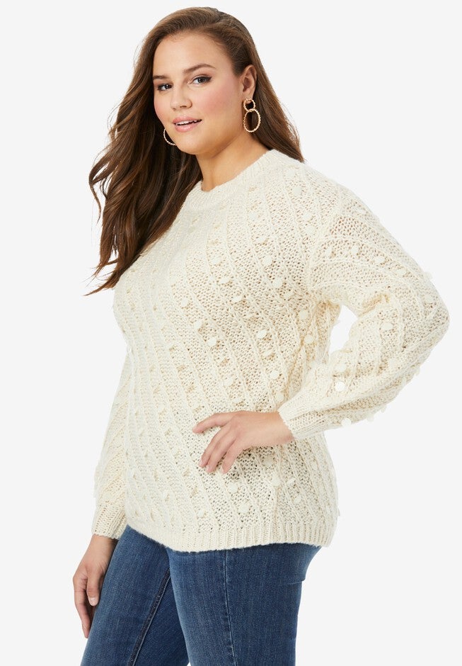 Textured Sequin Sweater, , alternate image number null