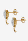 Gold-Plated Cluster Button Earrings with Genuine Diamond Accent, , on-hover image number null