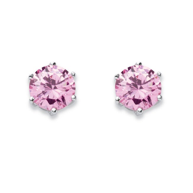 Birthstone .925 Sterling Silver Stud Earrings, JANUARY, on-hover image number 1