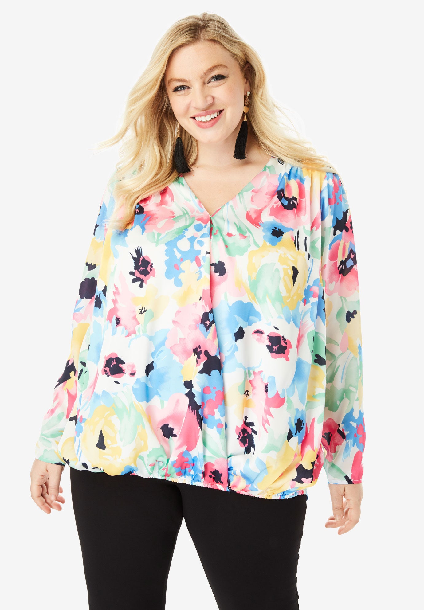 plus size bubble hem tops