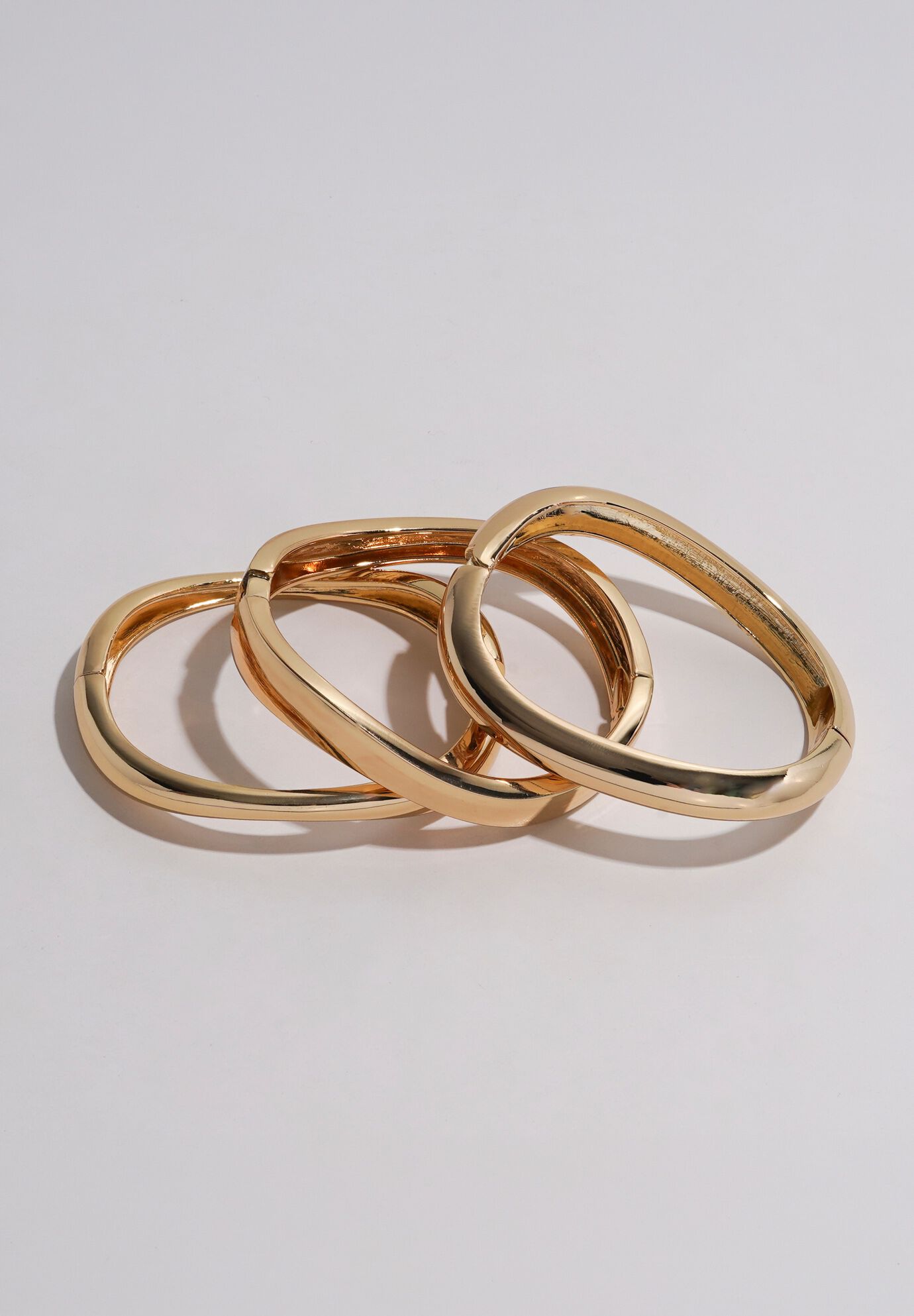 3-Piece Bangle Bracelet Set, GOLD, hi-res image number 0
