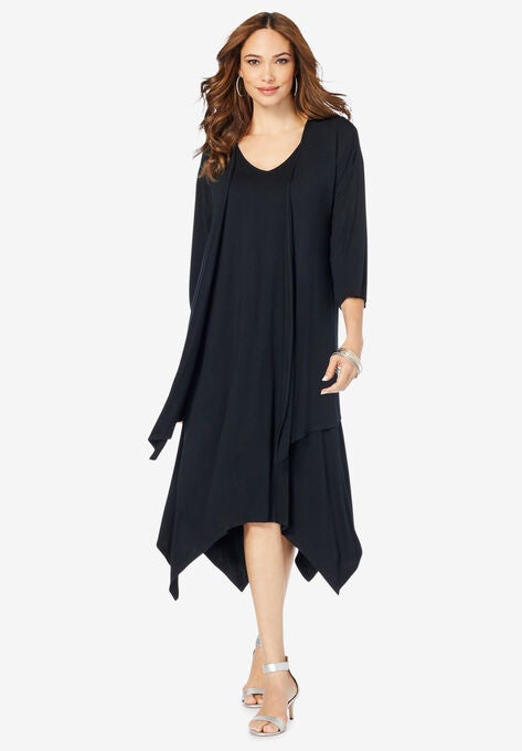 Relaxed Jacket Dress Set, BLACK, hi-res image number null