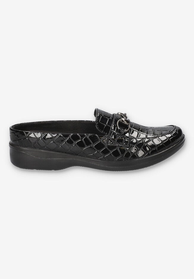 Nell Comfort Mule, BLACK CROCO, alternate image number 2