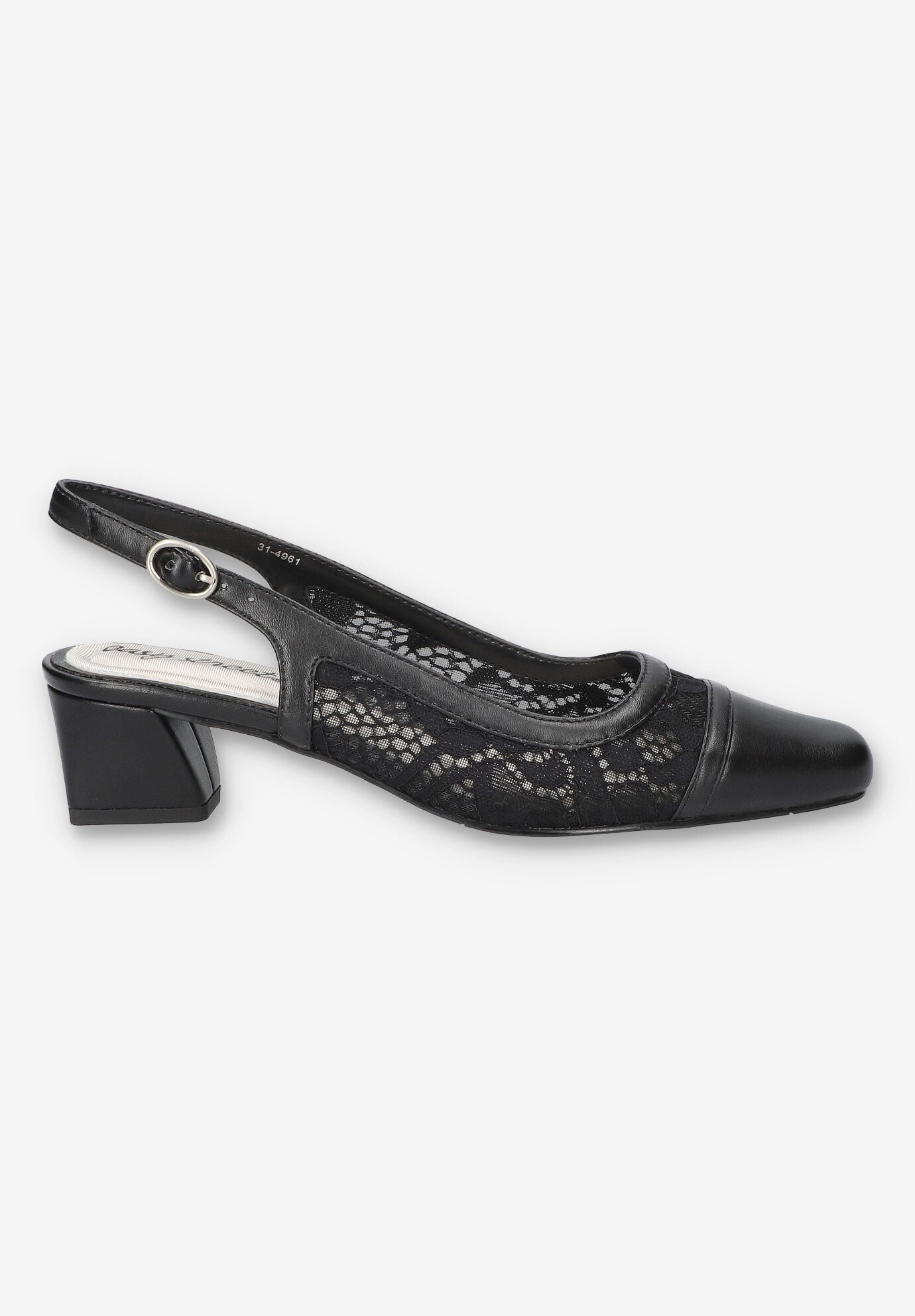 Fortune Square Toe Slingback Pump, BLACK, alternate image number 2