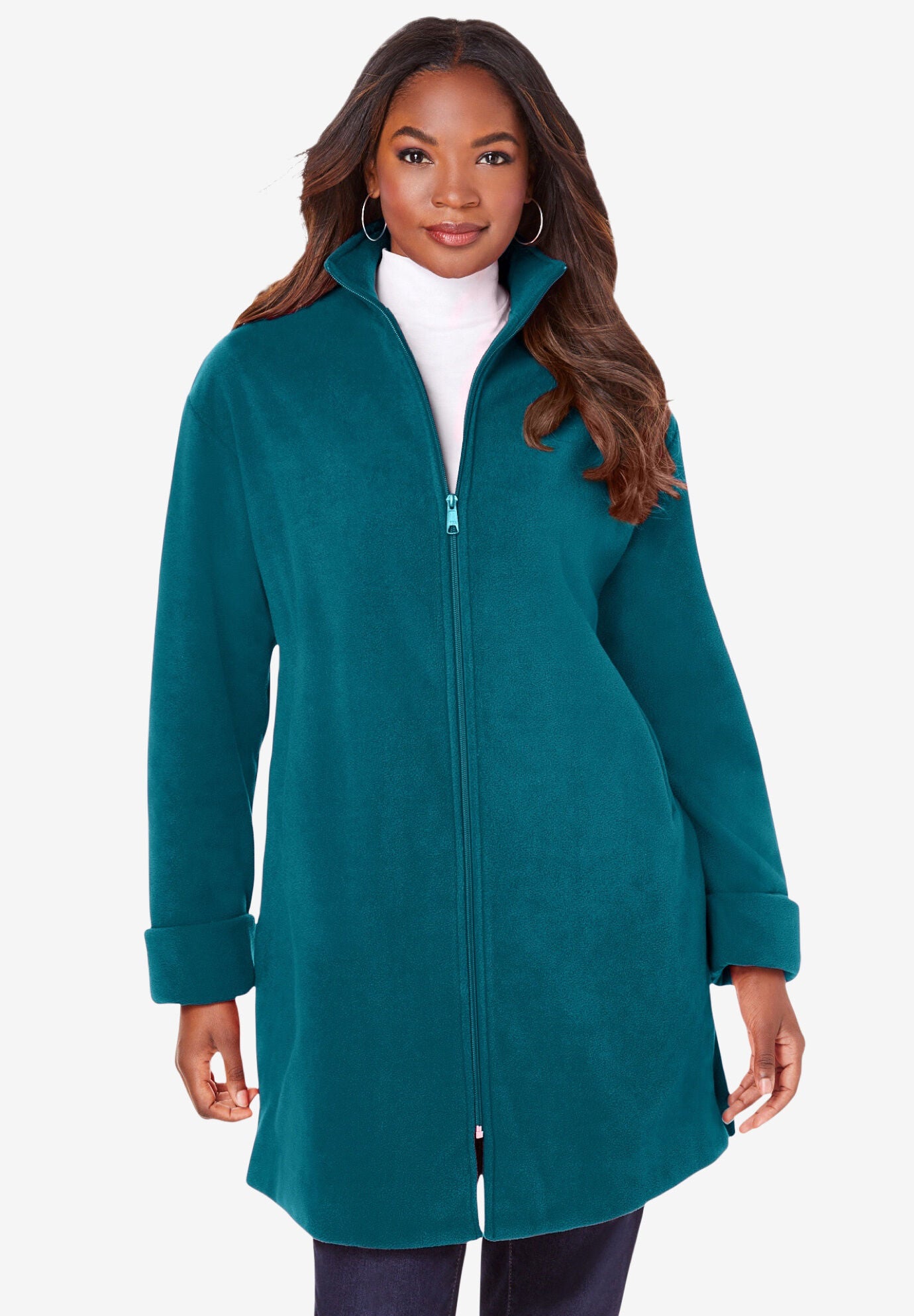 Plush Fleece Driving Coat | Roaman's
