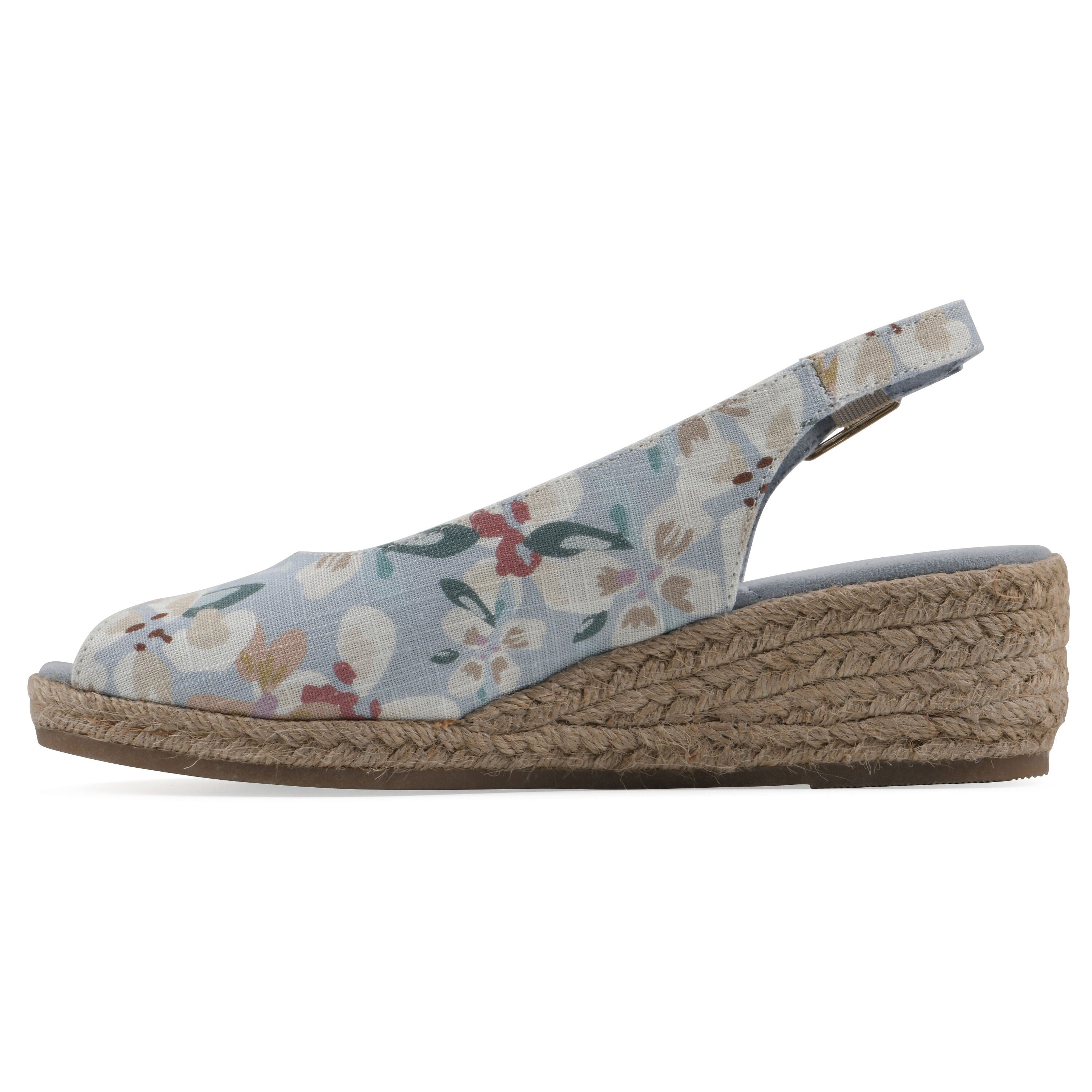 Maize Espadrille Wedge Sandal, LIGHT BLUE FLORAL, alternate image number 3