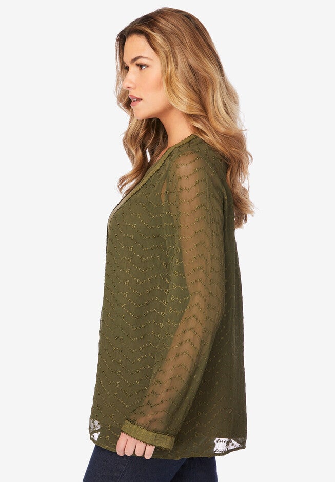 Embroidered Cardigan and Tank Set, , alternate image number 2