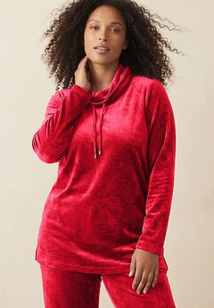 Plus Size Comfort+ Velour Cowl Neck Tunic