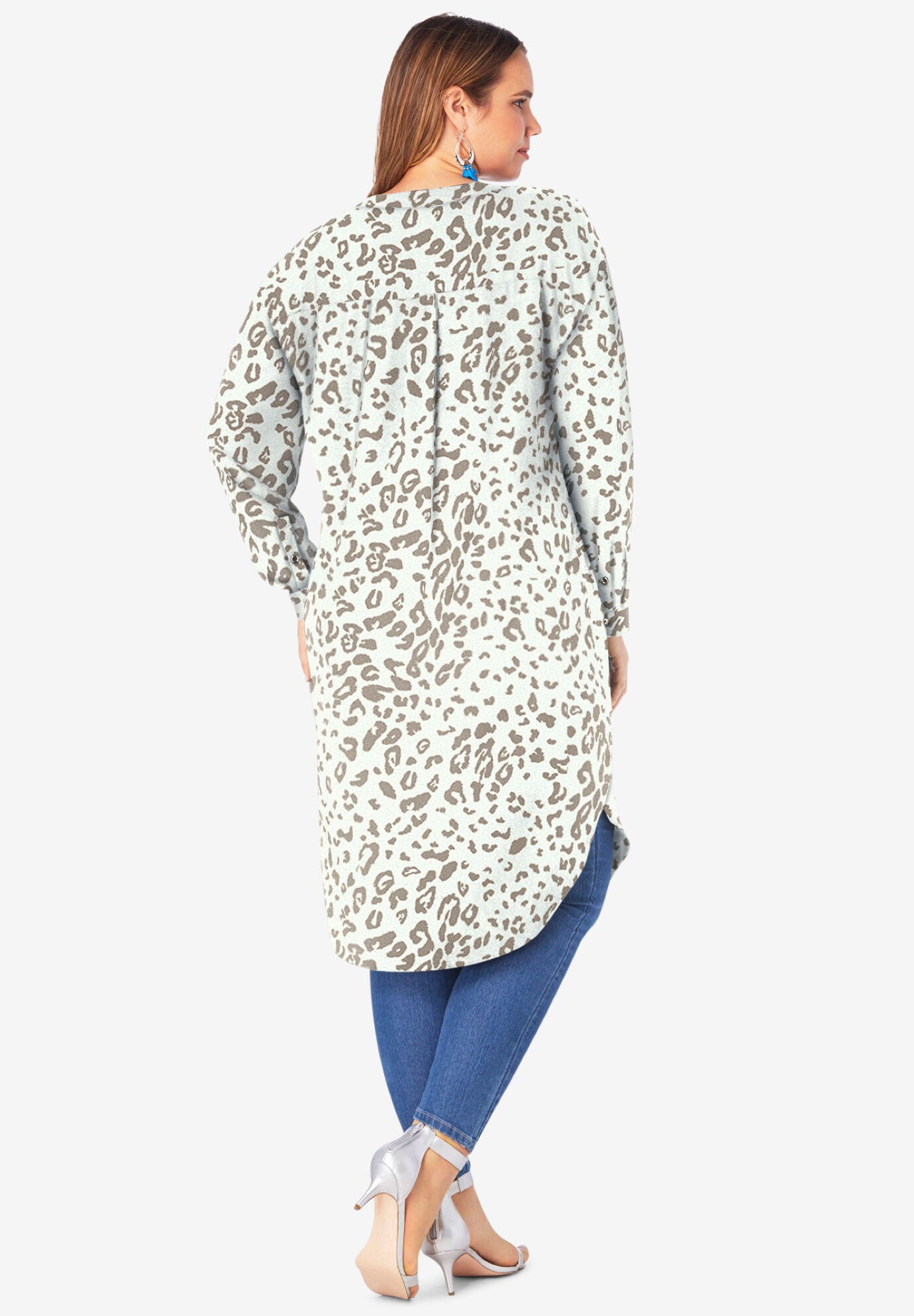 Roamans Womens Plus Size Georgette Pullover Ultra Tunic