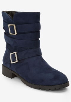 Low Heel Suede Booties