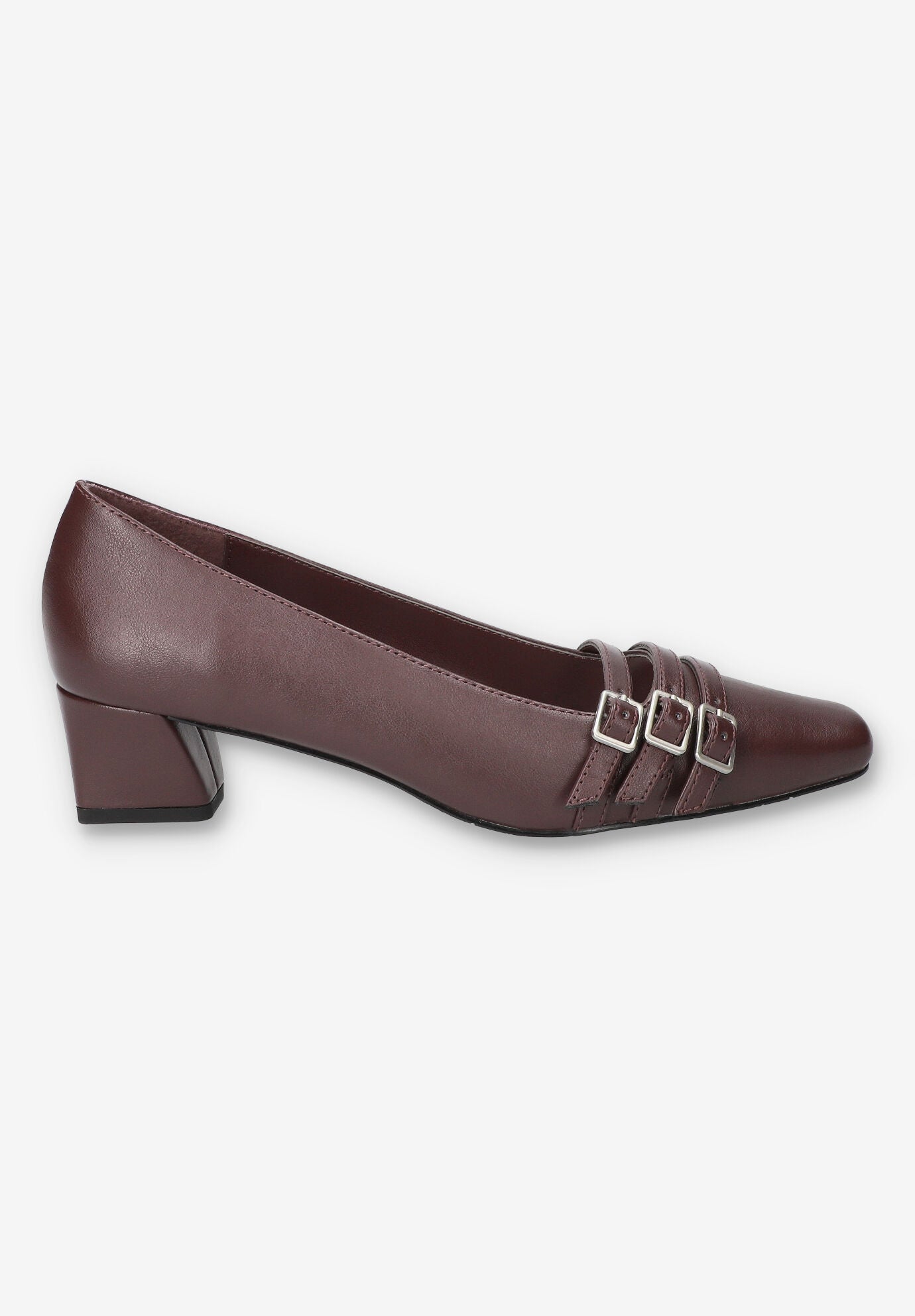 Enya Sqaure Toe Pump, BURGUNDY, alternate image number 2