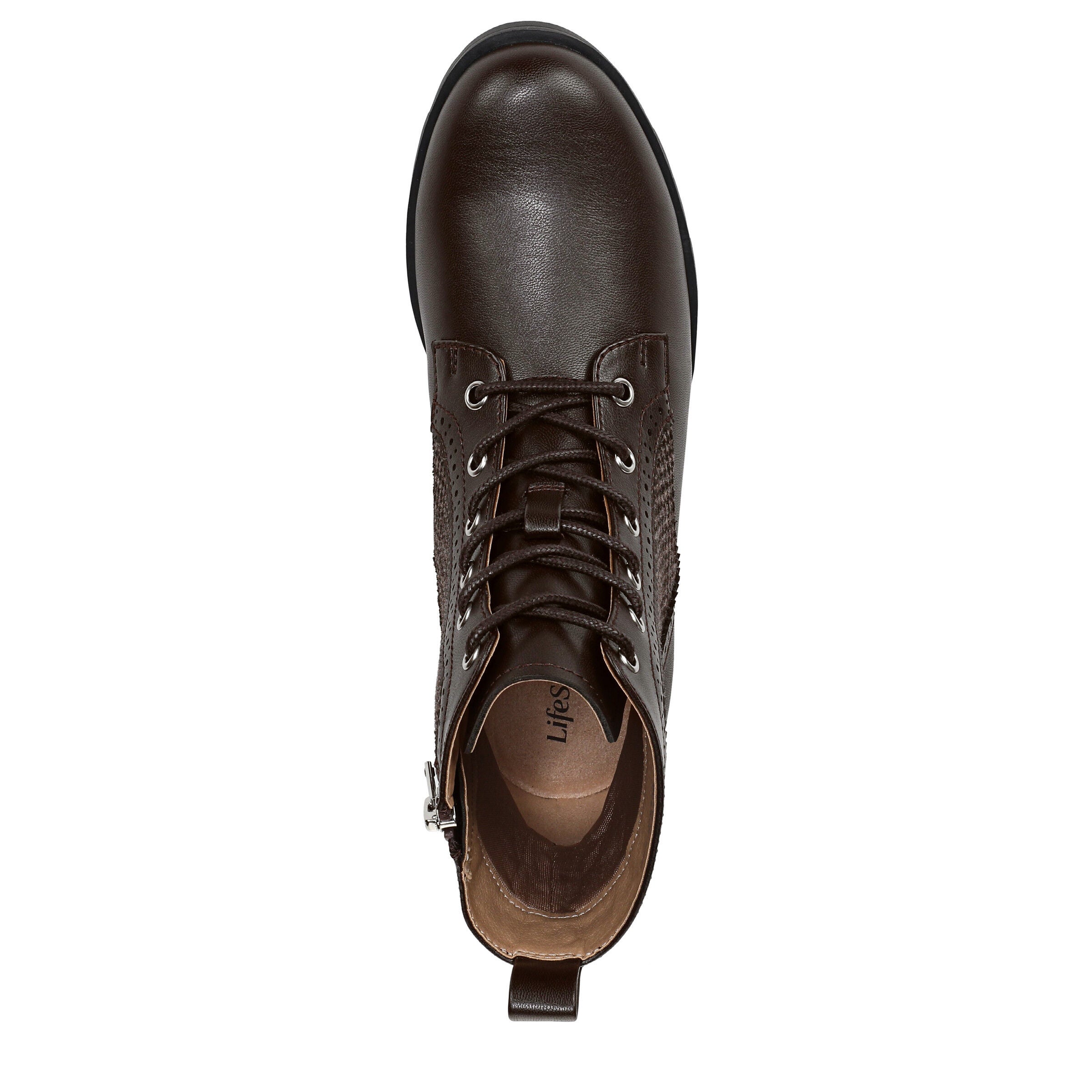 Lena Lace Up Boot, DARK CHOCOLATE, alternate image number 6