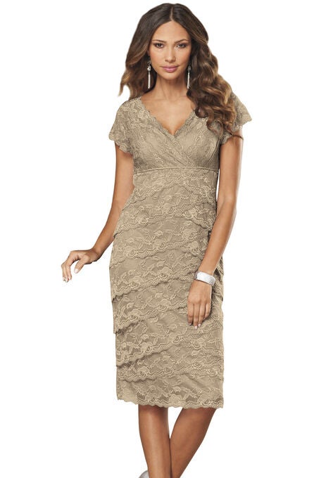Tiered Lace Dress, SPARKLING CHAMPAGNE, hi-res image number null