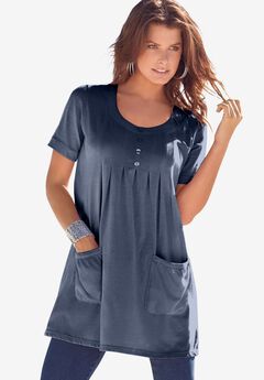 Plus Size Two Pocket Soft Knit Swing Tunic