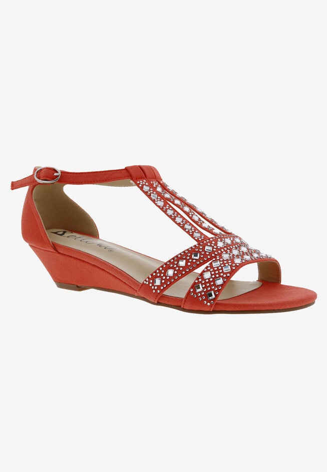 Laaris T-Strap Sandal, ORANGE MICROSUEDE, hi-res image number 0