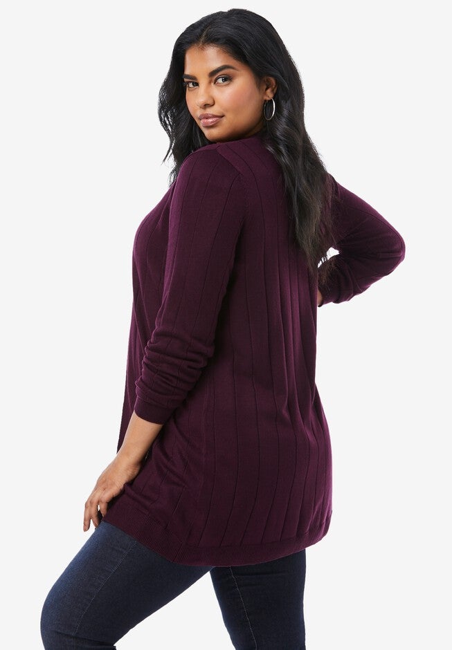 Fine Gauge Drop Needle Cardigan, , alternate image number 2