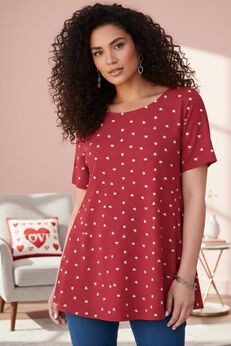 Plus Size Ultimate Cotton Crewneck Short Sleeve Swing Tee