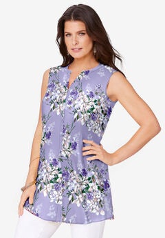 Sleeveless Floral Big Shirt