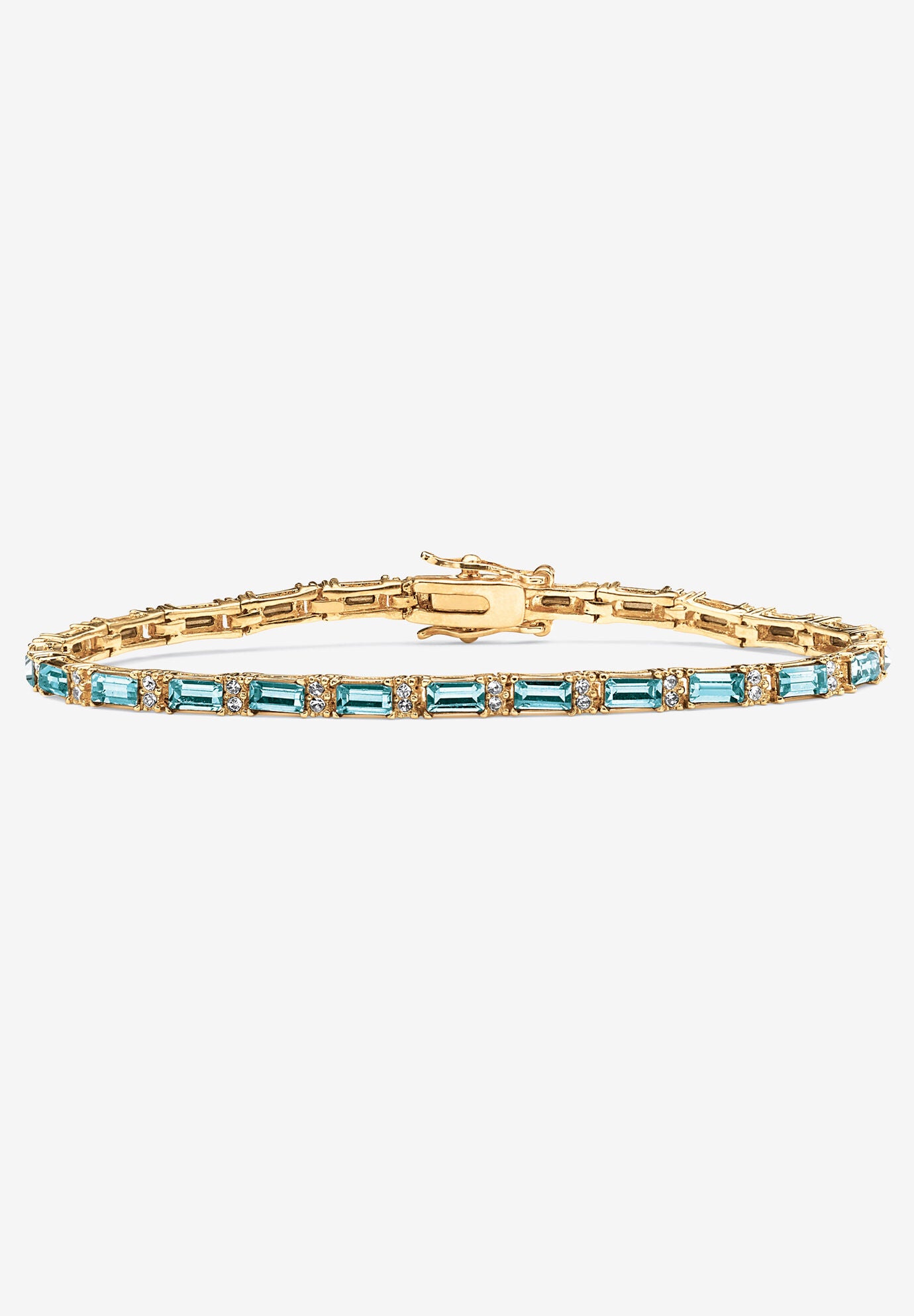 Birthstone Gold-Plated Tennis Bracelet, DECEMBER, hi-res image number 0