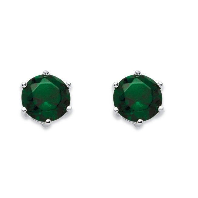 Birthstone .925 Sterling Silver Stud Earrings, MAY, hi-res image number 0