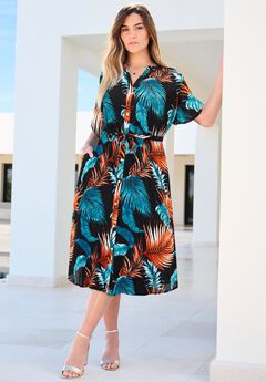 Button Down Crinkle Dress