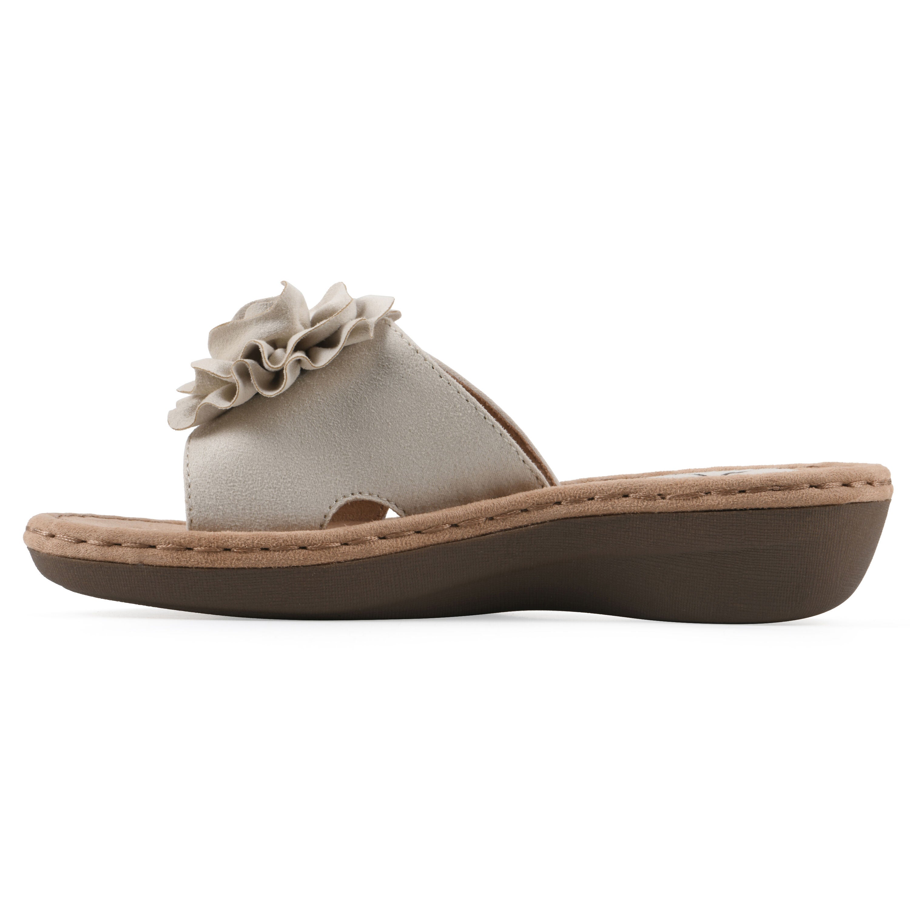 Casmyn Floral Mini Wedge Sandal, OFF WHITE FABRIC, alternate image number 3