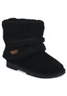 Faux Suede With Berber Cuff Ankle Boot, BLACK, hi-res image number null