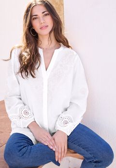 Lace-Trim Blouse