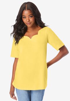Scalloped Scoop Neck Ultimate Tee