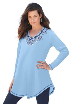 V Neck Thermal Swing Tunic