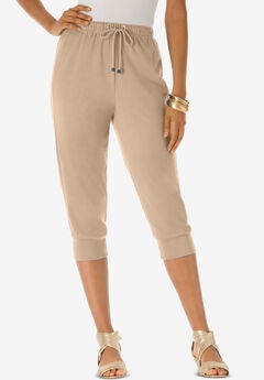 Drawstring Soft Knit Capri Pant