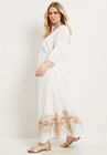 Eyelet-Trim V-Neck Maxi Dress, , alternate image number null