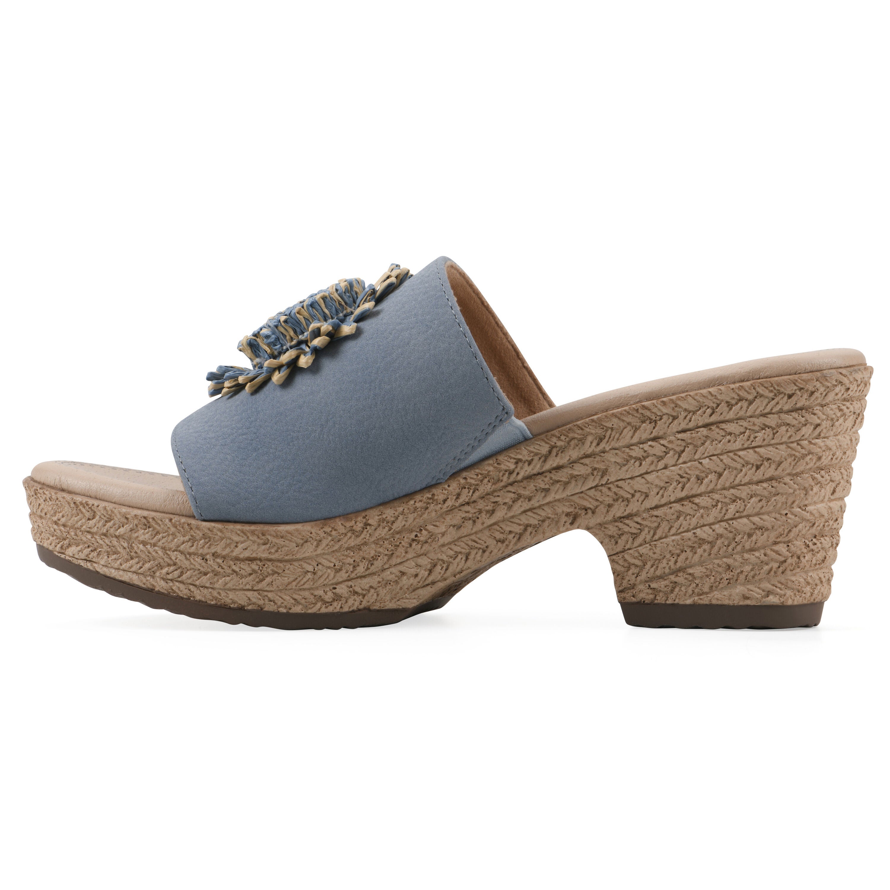 Birkley Wedge Sandal, PERIWINKLE NUBUCK, alternate image number 3