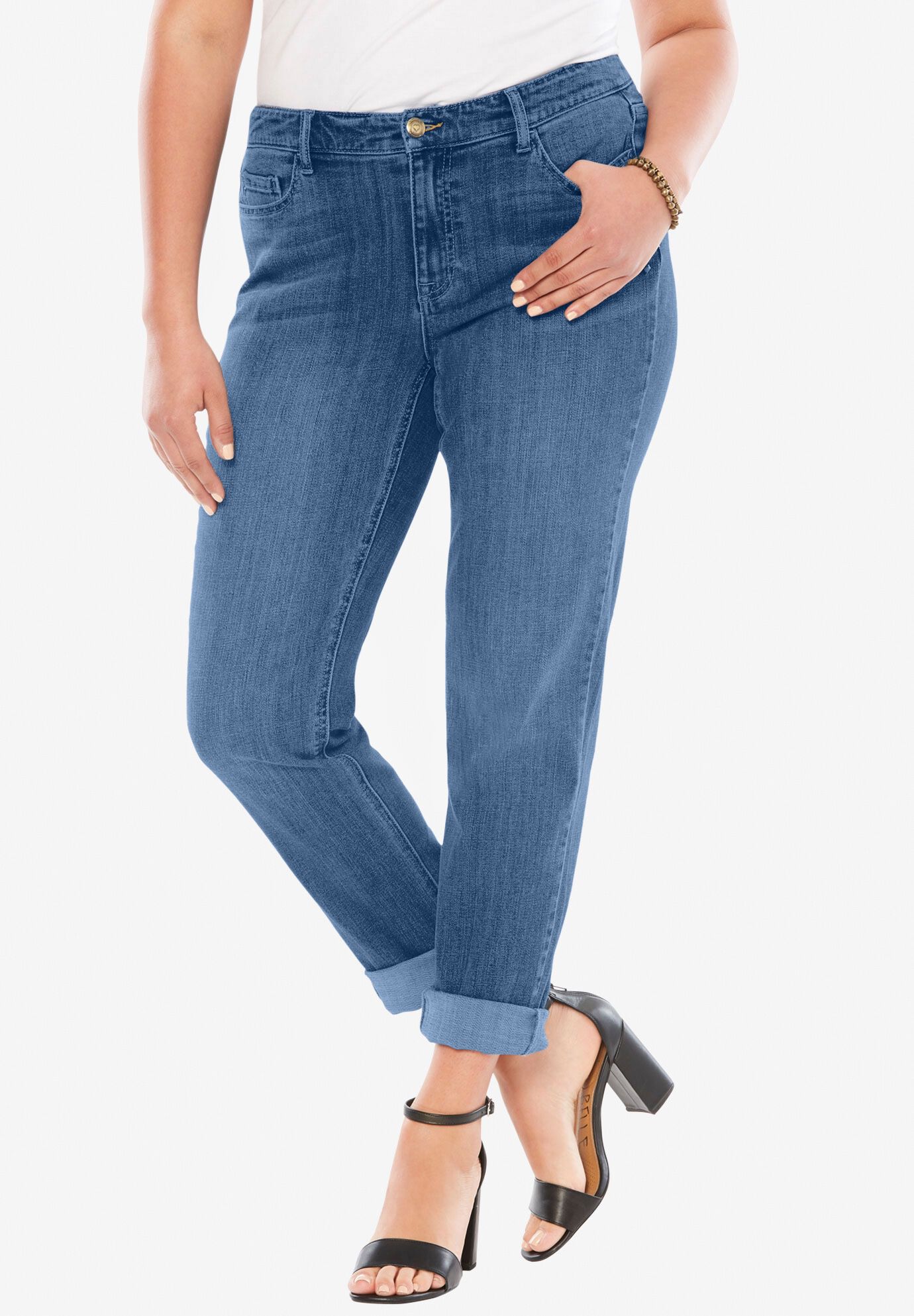 Plus Size 24/7 Stretch Boyfriend Jean, MEDIUM STONEWASH, hi-res image number 0